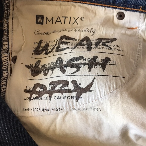 Matix denim slim straight leg jeans waist 17”, inseam 30”, length 40”, r… - Picture 8 of 8